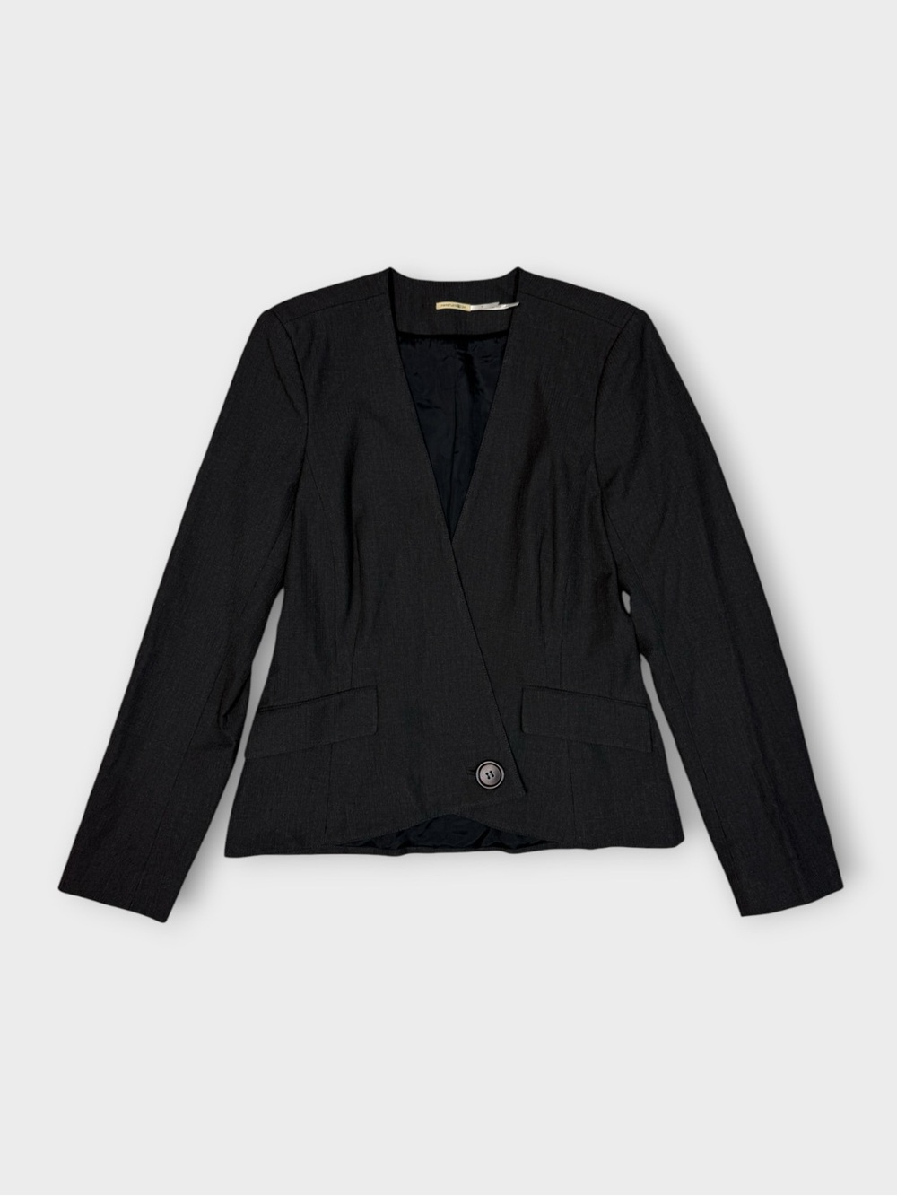 Max Studio Black V-Neck Single-Button Tailored Blazer